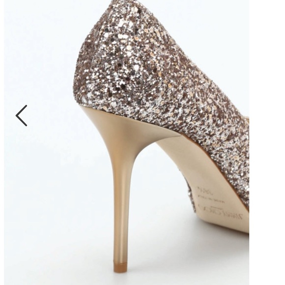 Jimmy Choo Luna Gold Glitter Pumps - Picture 6 of 13